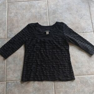 Elegant Black Textured Women's Blouse